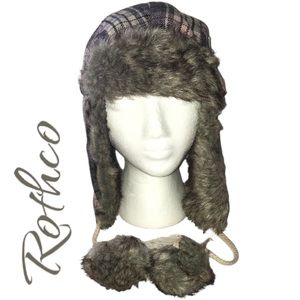 Rothco Plaid Faux Fur Cold Weather Winter Flyer’s Hat - NEW